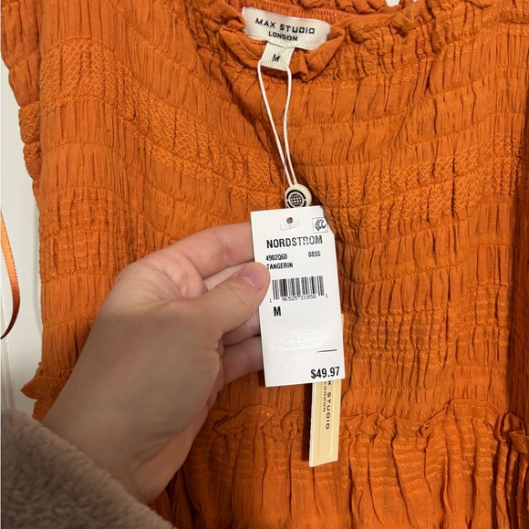 Max Studio Vibrant Orange Textured Maxi Dress - Picture 3 of 4